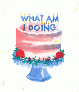 Birthday Cake watercolor animation