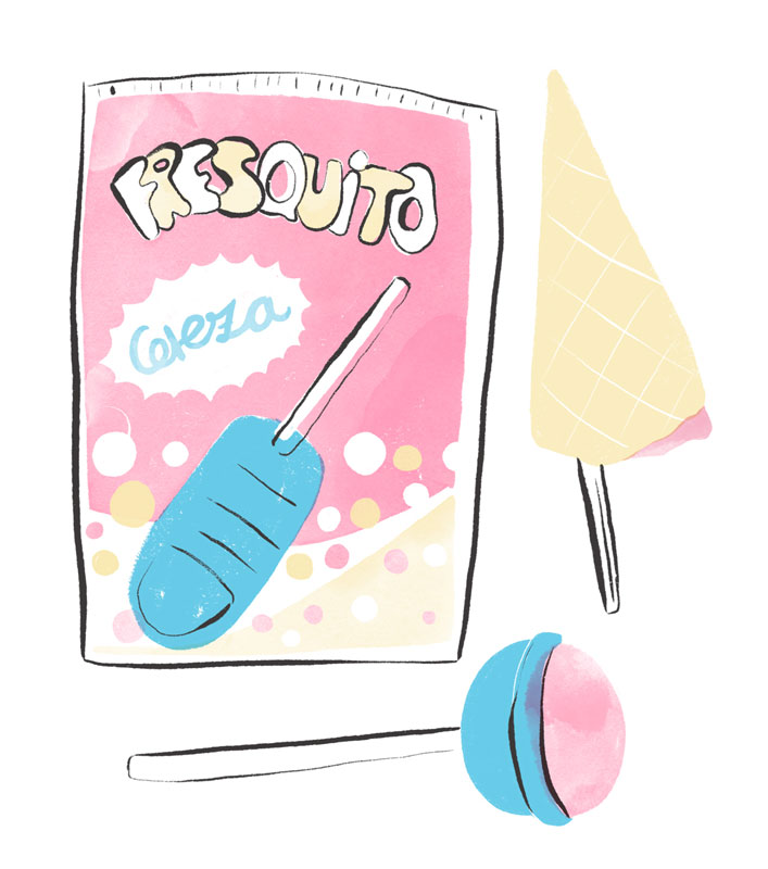 80's candies illustration